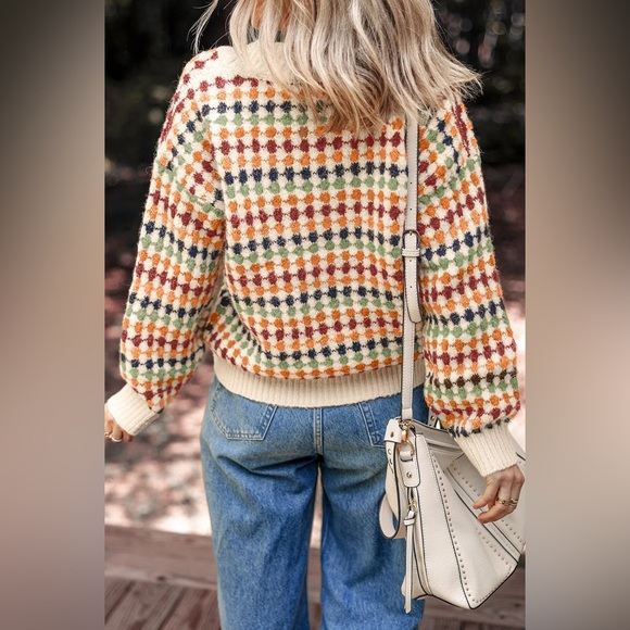 Colorful Patterned Women's Sweater - Picture 2 of 2